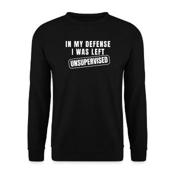 Left Unsupervised Defense Funny - Unisex Sweatshirt - black - Front - Alina (178cm) & Michal (187cm)