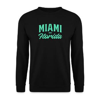 Miami Florida Teal Font - Unisex Sweatshirt - black - Front - Alina (178cm) & Michal (187cm)