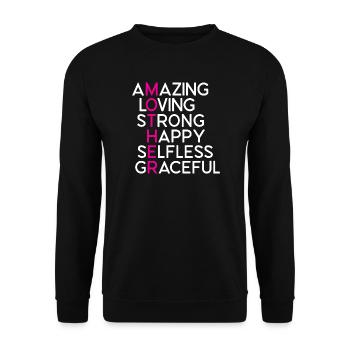 Die beste Mutter aller Zeiten - Unisex Pullover - Schwarz - Vorne - Alina (178cm) & Michal (187cm)