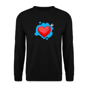Heart with arrow and loving details - Unisex Sweatshirt - black - Front - Alina (178cm) & Michal (187cm)