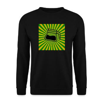 Sunburst Coffee vert jaune-Sunrise Café - Sweat-shirt Unisexe - noir - Devant - Alina (178cm) & Michal (187cm)