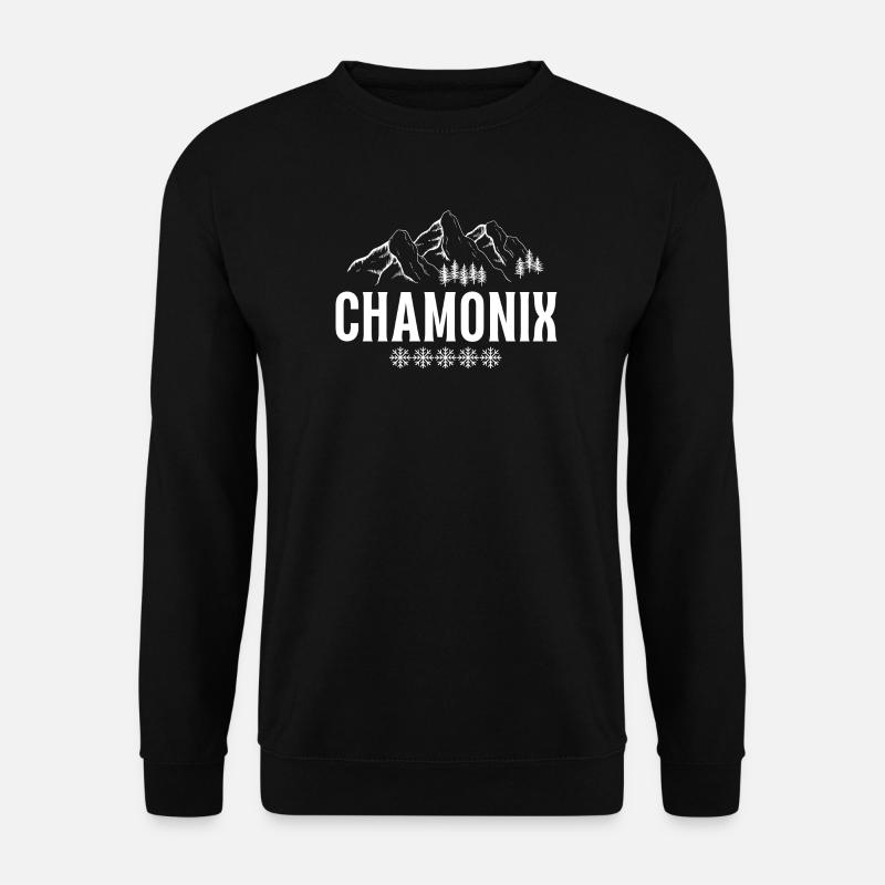 Chamonix, station de ski, skier - Sweat-shirt Unisexe - noir