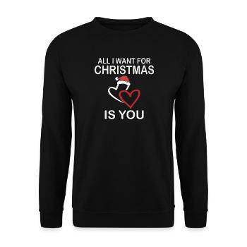 All I want for Christmas is you t-shirt - Unisex Sweatshirt - black - Front - Alina (178cm) & Michal (187cm)