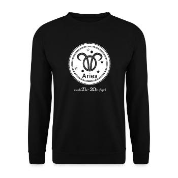 Zodiac sign Aries 002 white - Unisex Sweatshirt - black - Front - Alina (178cm) & Michal (187cm)
