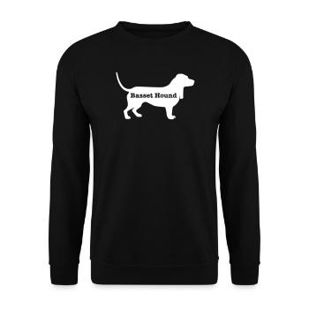 Basset Hound - Sweat-shirt Unisexe - noir - Devant - Alina (178cm) & Michal (187cm)