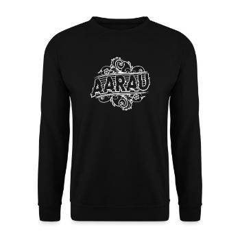 Aarau - Für Aarauer aus dem Aargau - Unisex Pullover - Schwarz - Vorne - Alina (178cm) & Michal (187cm)
