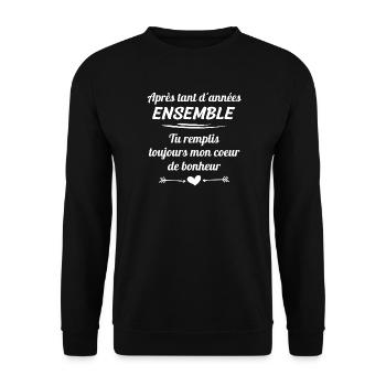 married, wedding anniversary, love - Unisex Sweatshirt - black - Front - Alina (178cm) & Michal (187cm)