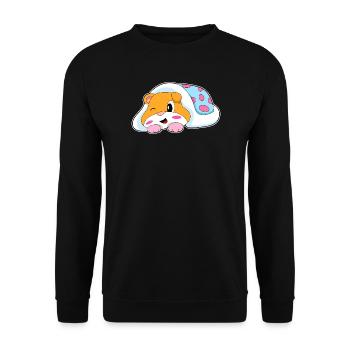 Hamster Sleeping Blanket - Unisex Sweatshirt - black - Front - Alina (178cm) & Michal (187cm)