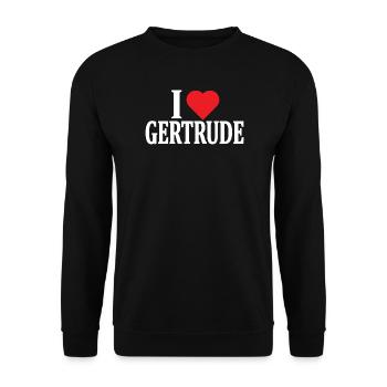 t-shirt J’adore Gertrude idée cadeau t-shirt - Sweat-shirt Unisexe - noir - Devant - Alina (178cm) & Michal (187cm)