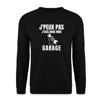 garagiste, tuning, fan de mécanique - Sweat-shirt Unisexe - noir - Devant - Alina (178cm) & Michal (187cm)