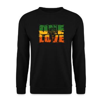One Love Rastafari Banner - Unisex Sweatshirt - black - Front - Alina (178cm) & Michal (187cm)