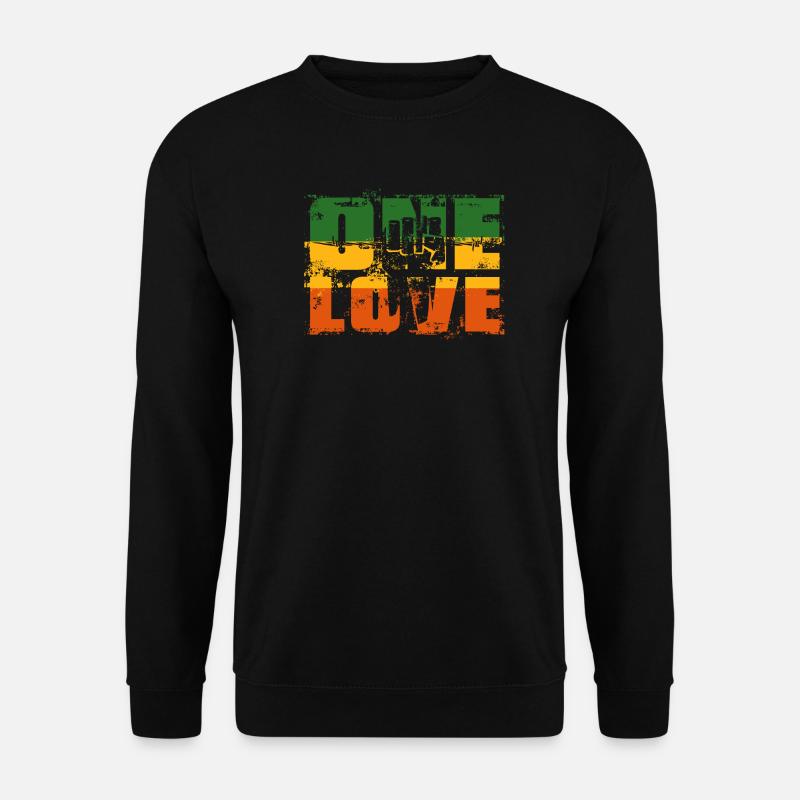 One Love Rastafari Banner - Unisex Pullover - Schwarz