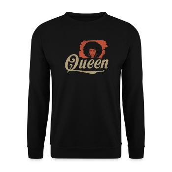 Queen Afro Silhouette - Unisex Sweatshirt - black - Front - Alina (178cm) & Michal (187cm)