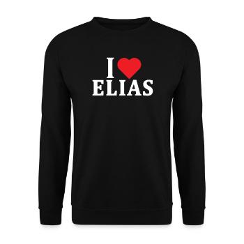 t-shirt J’adore Elias idée cadeau t-shirt - Sweat-shirt Unisexe - noir - Devant - Alina (178cm) & Michal (187cm)