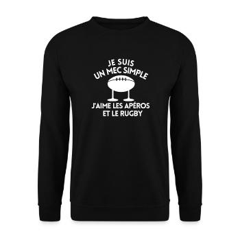 rugby, rugbyman, fan de rugby - Sweat-shirt Unisexe - noir - Devant - Alina (178cm) & Michal (187cm)