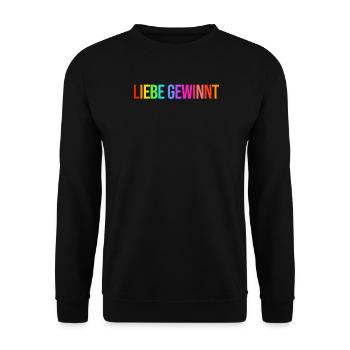 Lesbisch Schwul Lgbt Liebe Statement Sexualität - Unisex Pullover - Schwarz - Vorne - Alina (178cm) & Michal (187cm)
