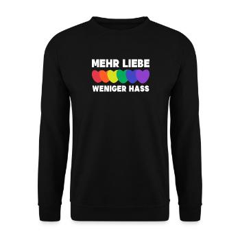 Relation de cœur LGBT STatement Amour Droits de l’homme - Sweat-shirt Unisexe - noir - Devant - Alina (178cm) & Michal (187cm)
