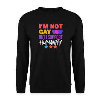 Cool Lgbt Statement Rechte Homosexueller Herz - Unisex Pullover - Schwarz - Vorne - Alina (178cm) & Michal (187cm)