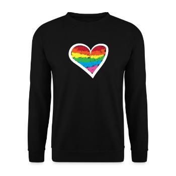 Lgbt Heart Right Gay Rainbow Love - Unisex Sweatshirt - black - Front - Alina (178cm) & Michal (187cm)