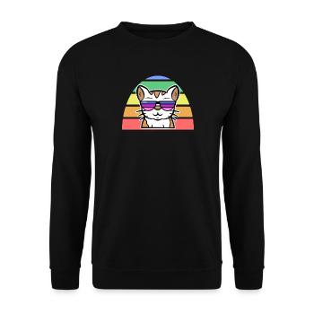 LGBT Cool Cat Arc-en-ciel Fierté des droits de l’homme - Sweat-shirt Unisexe - noir - Devant - Alina (178cm) & Michal (187cm)