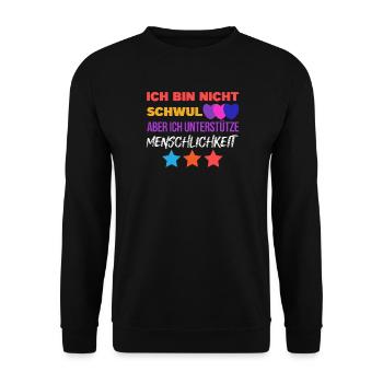 Gleichberechtigung Statement Lgbt Sexualität Herz - Unisex Pullover - Schwarz - Vorne - Alina (178cm) & Michal (187cm)