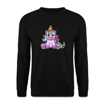 Einhorn Lgbt Rechte Homosexueller Sexualität - Unisex Pullover - Schwarz - Vorne - Alina (178cm) & Michal (187cm)