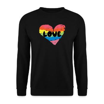 Lgbt Heart Love Rainbow Rights Homosexuals - Unisex Sweatshirt - black - Front - Alina (178cm) & Michal (187cm)