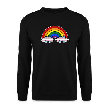 Regenbogen Lgbt Homosexuell Sexualität Transgender - Unisex Pullover - Schwarz - Vorne - Alina (178cm) & Michal (187cm)