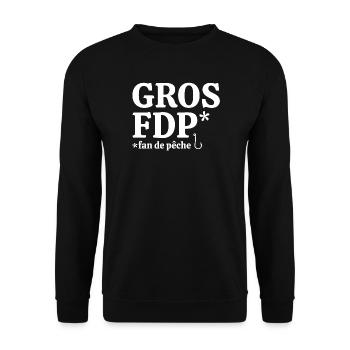 pêche, pêcheur, fan de pêche - Sweat-shirt Unisexe - noir - Devant - Alina (178cm) & Michal (187cm)