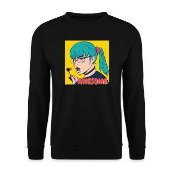 Teal Hair Pop Art Heroine - Unisex Sweatshirt - black - Front - Alina (178cm) & Michal (187cm)