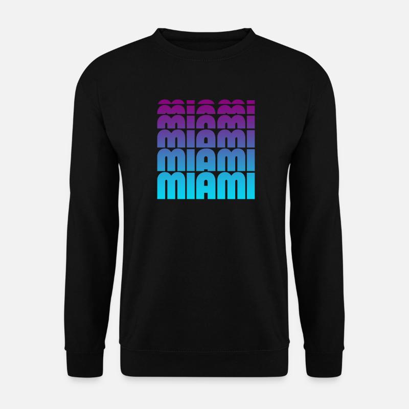 Miami Gradient Grid - Unisex Pullover - Schwarz