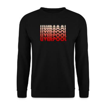 Verticale des lettres en dégradé de Liverpool - Sweat-shirt Unisexe - noir - Devant - Alina (178cm) & Michal (187cm)