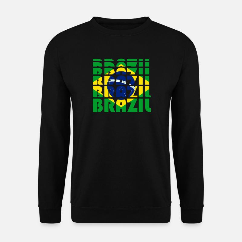 Brasilien Flaggen-Typo Mosaik - Unisex Pullover - Schwarz