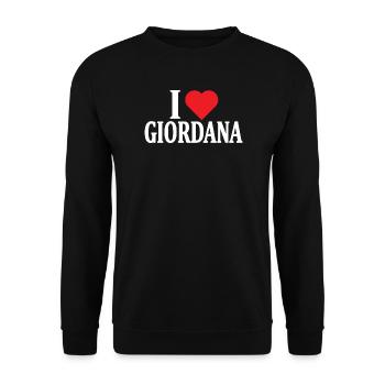 t-shirt I love Giordana t-shirt gift idea - Unisex Sweatshirt - black - Front - Alina (178cm) & Michal (187cm)