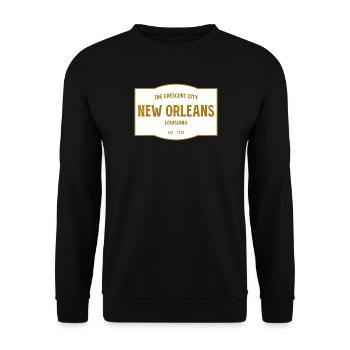 Crescent City New Orleans Emblem - Unisex Pullover - Schwarz - Vorne - Alina (178cm) & Michal (187cm)