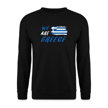 Wir sind Griechenland - Unisex Pullover - Schwarz - Vorne - Alina (178cm) & Michal (187cm)