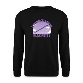 Klarinette Musikerin Instrument Mädchen Geschenk - Unisex Pullover - Schwarz - Vorne - Alina (178cm) & Michal (187cm)