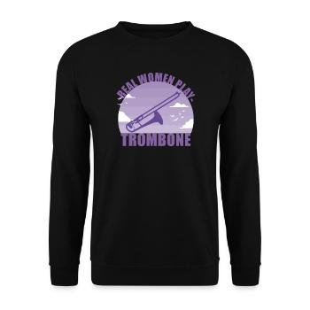 Trombone Instrument Musicien Fille Cadeau - Sweat-shirt Unisexe - noir - Devant - Alina (178cm) & Michal (187cm)