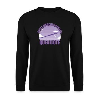 Querflöte Musikerin Instrument Mädchen Geschenk - Unisex Pullover - Schwarz - Vorne - Alina (178cm) & Michal (187cm)