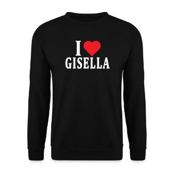 T-Shirt Ich liebe Gisella T-Shirt Geschenkidee - Unisex Pullover - Schwarz - Vorne - Alina (178cm) & Michal (187cm)