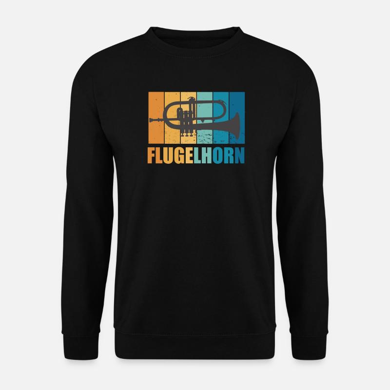 Flugelhorn Vintage Musiker Instrument Geschenk - Unisex Pullover - Schwarz