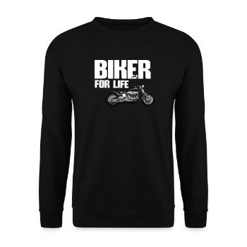 Biker For Life - Unisex Pullover - Schwarz - Vorne - Alina (178cm) & Michal (187cm)