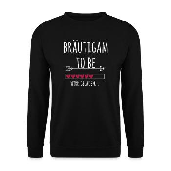 Zukünftiger Bräutigam Partnerlook Verlobung - Unisex Pullover - Schwarz - Vorne - Alina (178cm) & Michal (187cm)