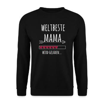 Weltbeste Mama Ankündigung Schwangerschaft Baby - Unisex Pullover - Schwarz - Vorne - Alina (178cm) & Michal (187cm)