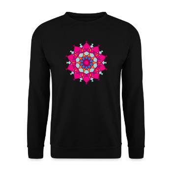 Yoga Star Pink Mandala Mediatation Yogi Decorative - Unisex Sweatshirt - black - Front - Alina (178cm) & Michal (187cm)