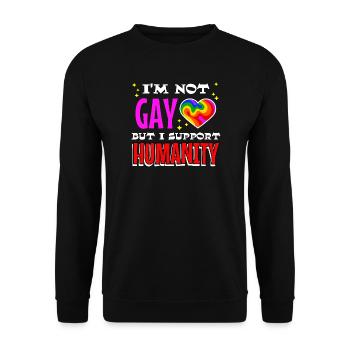 Sexuality Statement Gay Lgbt Heart Love - Unisex Sweatshirt - black - Front - Alina (178cm) & Michal (187cm)
