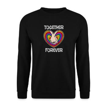 Bisexual Rainbow Lgbt Statement Heart Relationship - Unisex Sweatshirt - black - Front - Alina (178cm) & Michal (187cm)