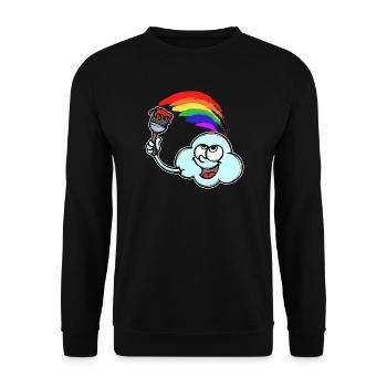Drôle Lgbt Gay Arc-en-ciel Bisexuel Transgenre - Sweat-shirt Unisexe - noir - Devant - Alina (178cm) & Michal (187cm)