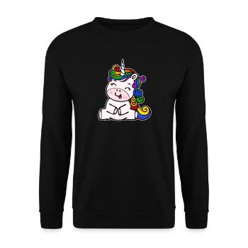 Droits de l’homme homosexuels Licorne Tolérance LGBT - Sweat-shirt Unisexe - noir - Devant - Alina (178cm) & Michal (187cm)