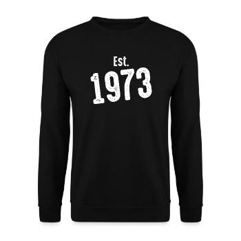 Est 1973 Vintage Distress - Unisex Sweatshirt - black - Front - Alina (178cm) & Michal (187cm)